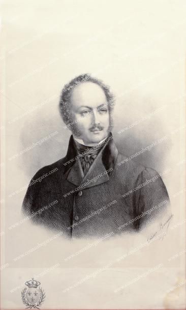 Charles-Guillaume Naundorff Portrait lithographique avant la lettre, représentant...