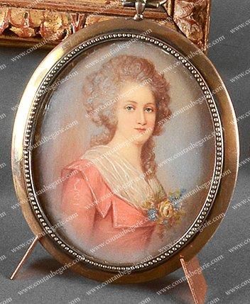 null Madame Elisabeth, princesse de France (1764-1794). Miniature sur ivoire, de...