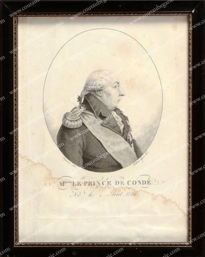 Louis-Joseph de Bourbon, prince de condé (1736-1818) Pièce signée «Louis-Jospeph...