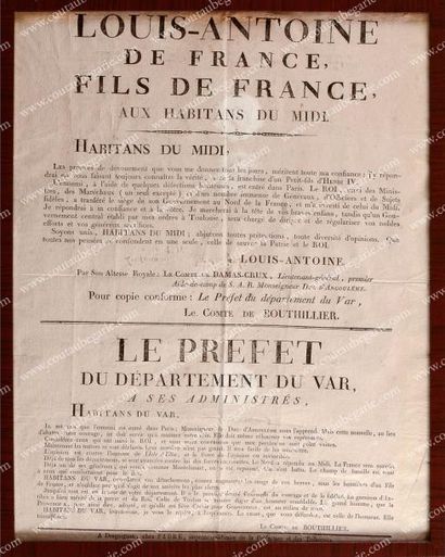 Louis-Antoine, duc d'Angoulême Proclamation adressée aux habitants du Midi par «Louis-Antoine...