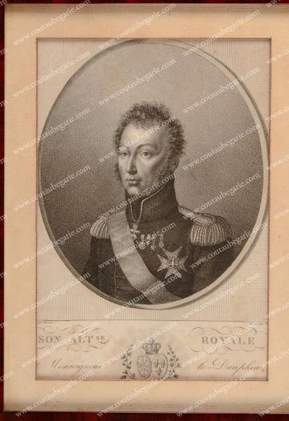 Louis-Antoine, duc d'Angoulême (1775-1844) Gravure par Renard à Paris, d'après un...
