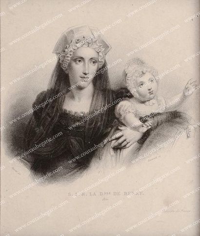 null Marie-Caroline, duchesse de Berry. Lithographie signée Hopwood, datée 1820,...