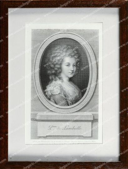 Marie-Thérèse de Savoie-Carignan, princesse de Lamballe (1749-1792) Gravure signée...