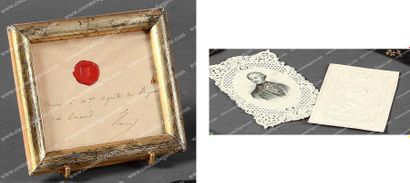 null Henri, comte de Chambord. Autographe signé «Henry», donné à Mme Auguste des...