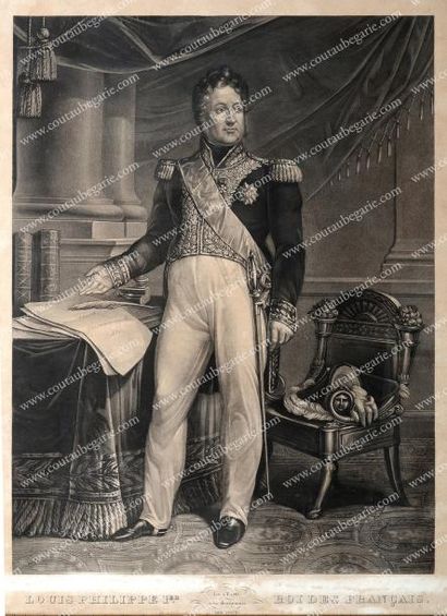 null Louis-Philippe, roi des Français. Gravure par Augustin Legrand, le représentant...