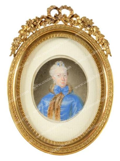 Ecole étrangère du XVIIIe siècle Portrait de la reine Marie-Caroline de Naples, née...