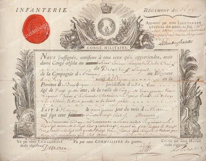 null Diplôme de pension de l'Ordre de Saint-Louis, décerné au sieur de Mondion, délivré...