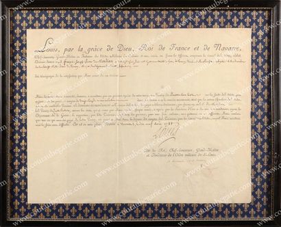 null Diplôme de chef de bataillon, décerné à Louis Marie Boucherat, né le 1er octobre...