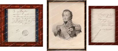 Louis-Auguste, Vicomte de Bourmont (1773-1846) Lithographie de Delpech d'après une...