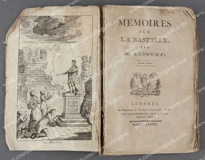 Linguet M Mémoire sur la Bastille, publié à Londres chez Thomas Spilsbury, 1783,...