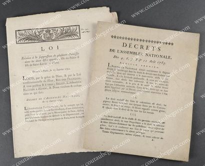 null Décret de l'Assemblée Nationale du 4 au 11 août 1789. Concernant l'abolition...