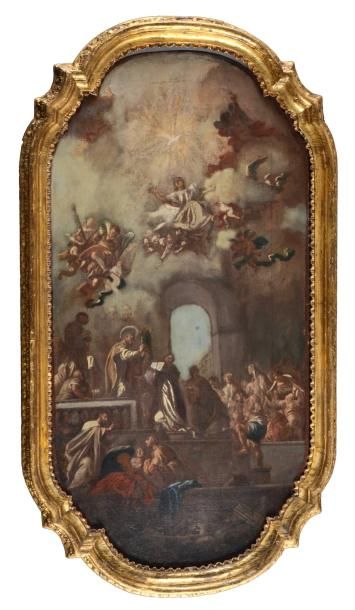 École NAPOLITAINE du XVIIIe siècle L'Assomption de la Vierge avec le couronnement...