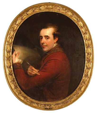 Attribué à Anton VON GRAFF (1736-1813) Portrait d'un écrivain Toile ovale 78 x 65...