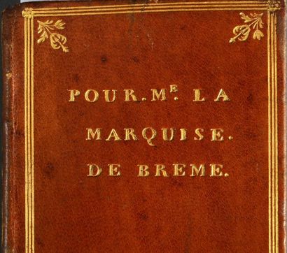 null Lot de six volumes XVIIIe aux armes - Volume en veau aux armes de la comtesse...