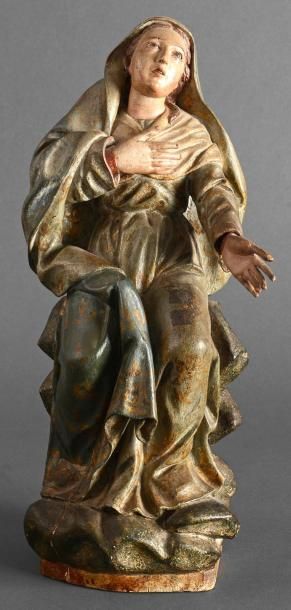 null Vierge de douleur en bois sculpté polychrome. Italie du sud, XVIIIe siècle H:...