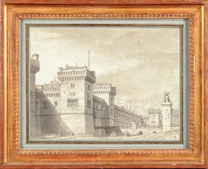 Fabrizzio GALLIARI (Andorno 1709 - Treviglia 1790) Vue d'une forteresse italienne...