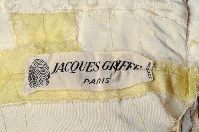 Jacques Griffe Robe du soir, vers 1950, bustier à bretelles en tulle jaune paille...
