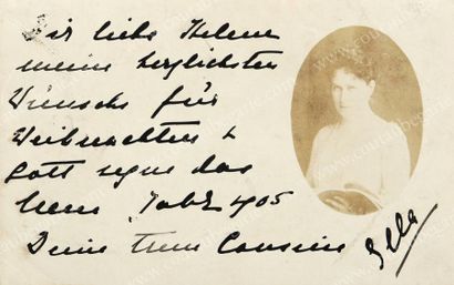 null Elisabeth Féodorovna, grande-duchesse de Russie (1864-1918). Carte postale autographe...