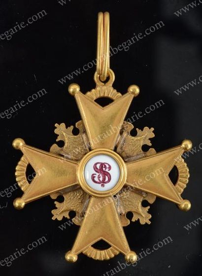 null Ordre de Saint-Stanislas, modèle de 3e classe en or, avec partie de ruban. Travail...