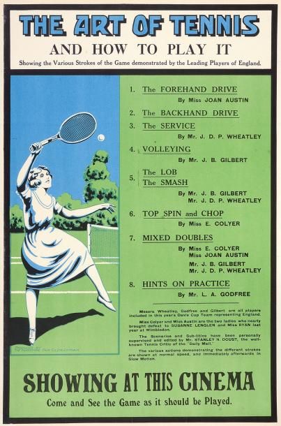 null Affiche «The Art of Tennis». Vers 1920. Format 52 x 76 cm. Entoilée.