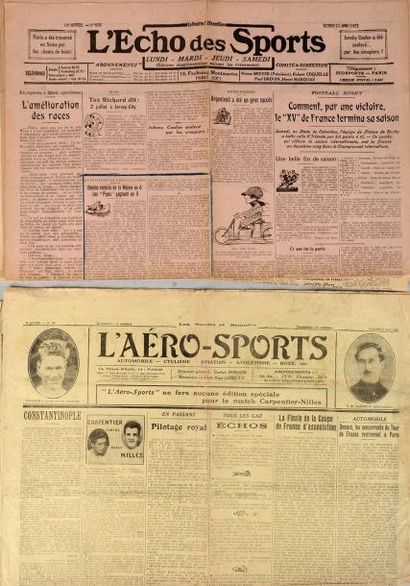 null Lot de 14 numéros pour le journal de l'écho des Sports années 1921 et 1944....