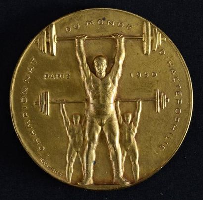 null Médaille de participant des Championnats du Monde d'haltérophilie en 1956 à...