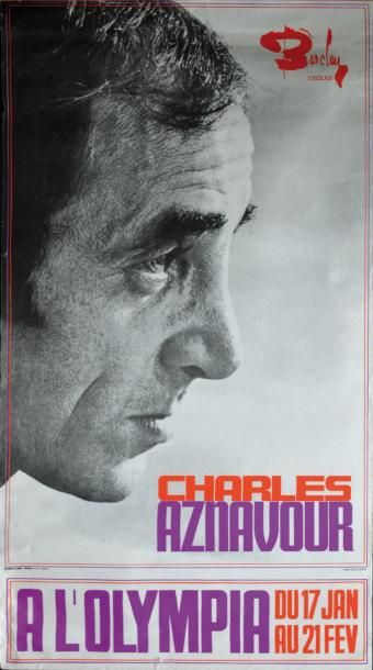 null Aznavour, Charles Affiche Charles Aznavour à l'Olympia du 17 janvier au 21 février...