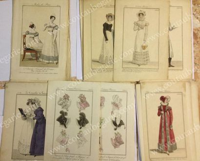 null Réunion de gravures de mode entre 1806 et 1825, tirées de différents journaux...