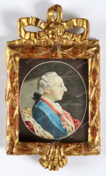 École Allemande du XVIIIe siècle Portrait du roi Louis XVI (1754-1793). Miniature...