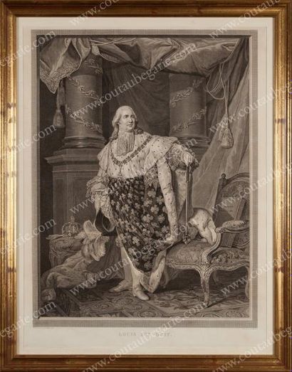 null LOUIS XVIII, roi de France (1755-1824). Gravure signée F. A. David, datée 1815,...