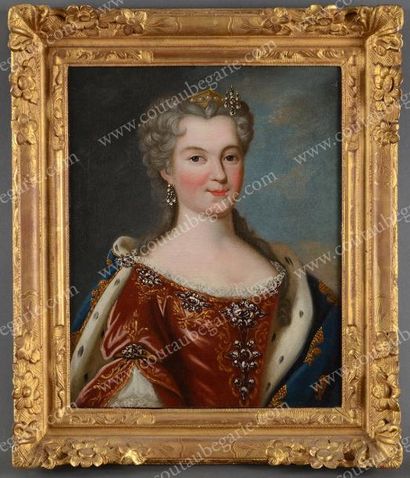 École FRANÇAISE du XVIIIe siècle Portrait de Marie Leczinska, reine de France (1703-1768)....