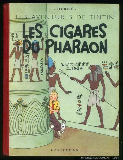 HERGÉ TINTIN 04. Les cigares du pharaon. Casterman 1942. 4ème plat A18. Dos rouge...