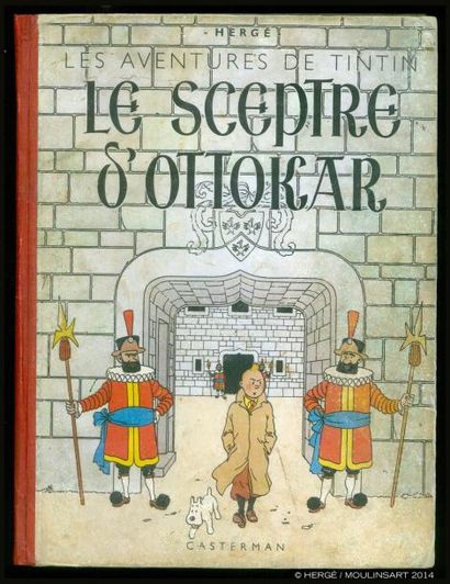 HERGÉ TINTIN 08. Le Sceptre d'Ottokar. Casterman 1942 - A18 4 HT couleur - grande...