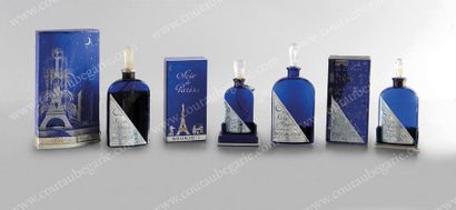 Bourjois «Soir de Paris» - (1929) Série de 4 flacons modèle «extrait» en verre pressé...