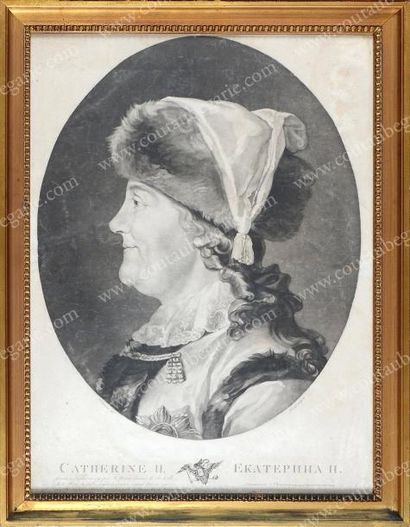 null CATHERINE II, impératrice de Russie (1729-1793). Gravure signée Young, graveur...