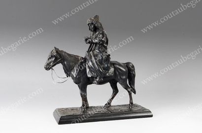 OBER Artemi Lavrentievitch (1843-1917). Kirghize à cheval. Fonte de fer à patine...