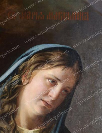 SVEDOMSKY Pavel Alexandrovitch (1849- 1904) Marie-Madeleine. Huile sur toile, signée...