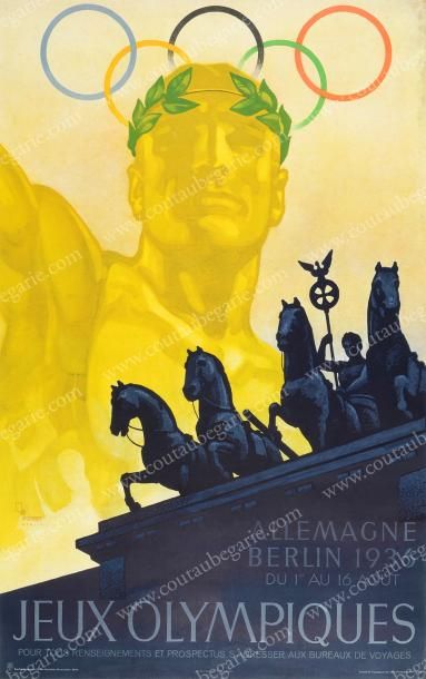 1936. Berlin Affiche officielle des XIe Jeux Olympiques d'été. Signée Würbel à Berlin....