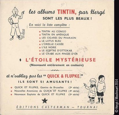 HERGÉ PUBLICITE TINTIN DATANT DE DECEMBRE 1942 ET ANNONCE LA SORTIE DE L'ETOILE MYSTERIEUSE,...
