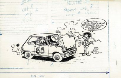 JIDEHEM STARTER. RENAULT 5. Superbe illustration pour la rubrique auto publiée dans...