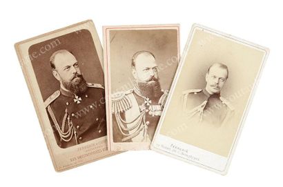 null ALEXANDRE III, empereur de Russie (1845-1894). Ensemble de trois portraits photographiques...