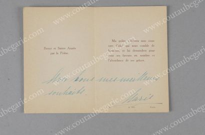 MARIA PAVLOVNA, grande-duchesse de Russie (1890-1958) Carte de voeux imprimée avec...