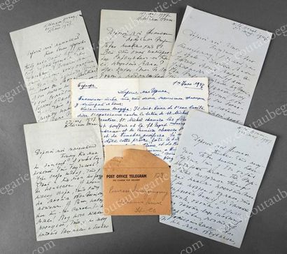 null 1947 - FÉLIX, prince Youssoupoff (1887-1967). Ensemble de deux lettres autographes...