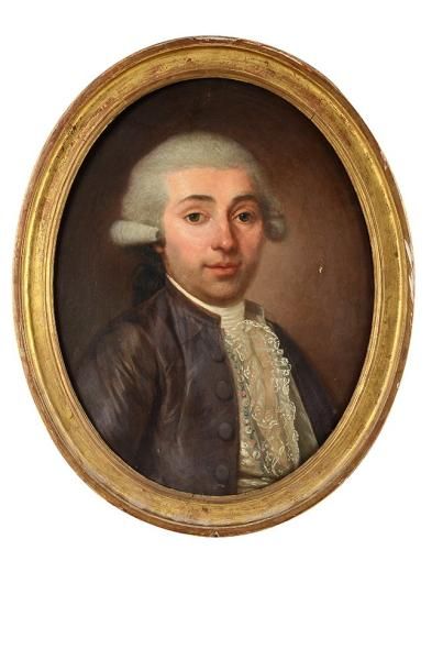 Ecole FRANCAISE vers 1780, entourage d'Antoine VESTIER Portrait d'homme en habit...