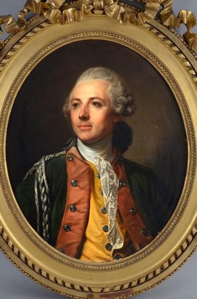 Attribué à Jean-Baptiste GREUZE (1725-1805) Portrait de Monsieur de *** Toile ovale...