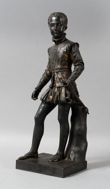 François-Joseph BOSIO (Monaco, 1768 - Paris, 1845). D'après Henri IV enfant. Bronze...