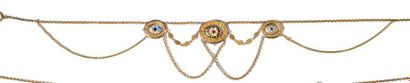 null Un collier d'esclavage en or jaune (18K, 750%), composé de chaines mailles jaserons...
