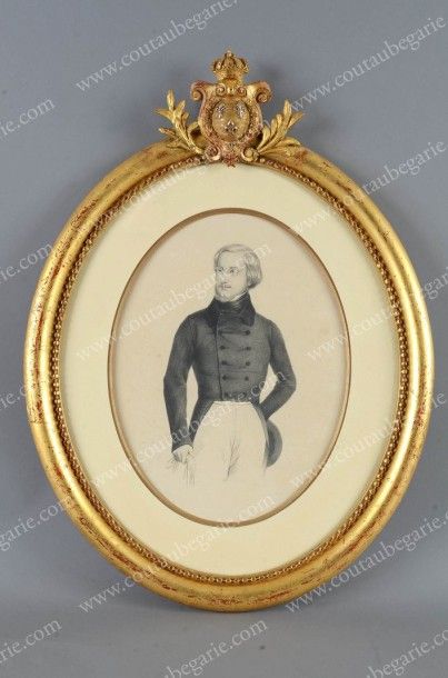École Française du XIXe siècle Portrait du jeune comte de Chambord (1820-1883). Dessin...