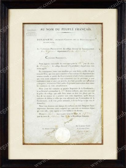 null NAPOLEON Ier, empereur des Français. «Au nom du Peuple français». Avis de convocation...