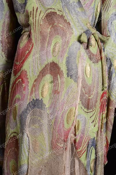 null Robe du soir griffée Louise Boulanger, vers 1930, robe longue croisée devant...